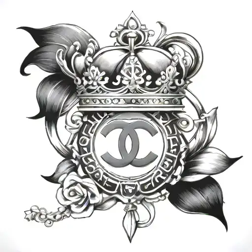 Chanel Symbol With Bow And Crown Surrounded Stylus Femme