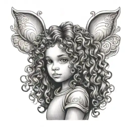 Little Girl With Curly Hair