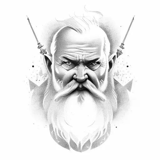 Nordic Old Man With Thunders