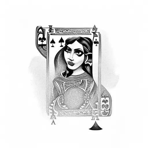 The Card Queen Of Spades Doing Hear No Evil See No Evil Speak No Evil