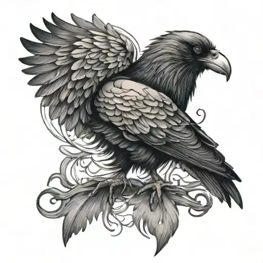 Horror Crow With Real Heart Intertwined