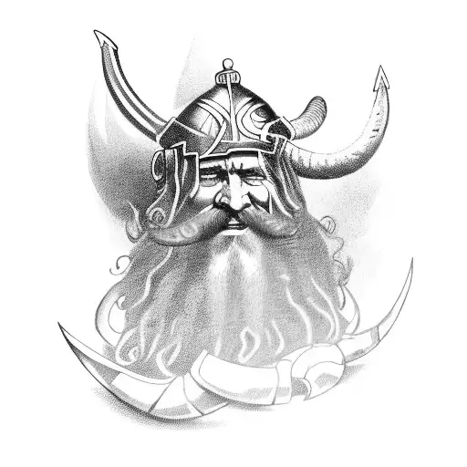 Viking With A Scorpion For A Beard