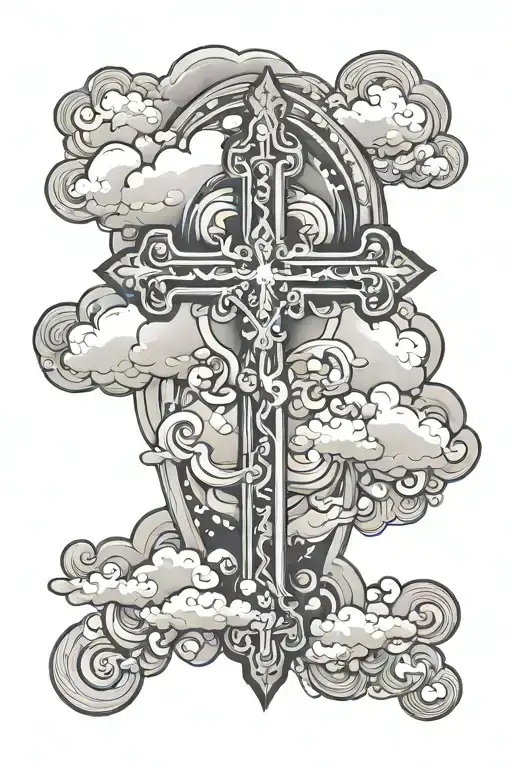 Cross And Cloud Background