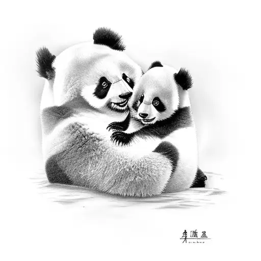 Mom And Baby Pandas
