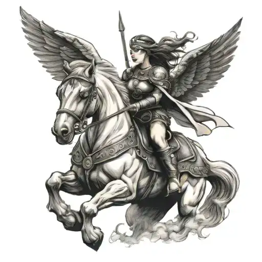 Valkyrie Riding Horse Back