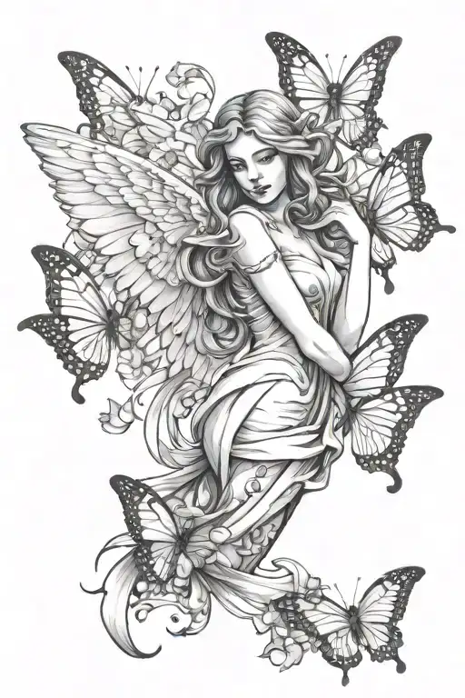 Angel With Butterflies
