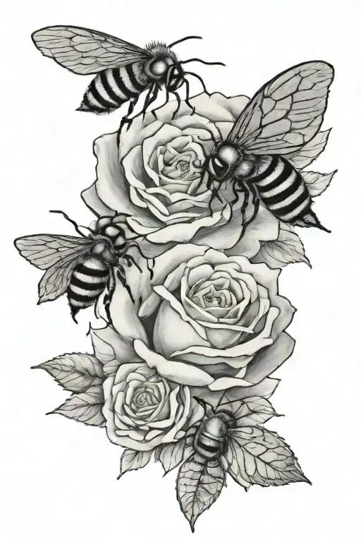 Shells A Rose And Bee