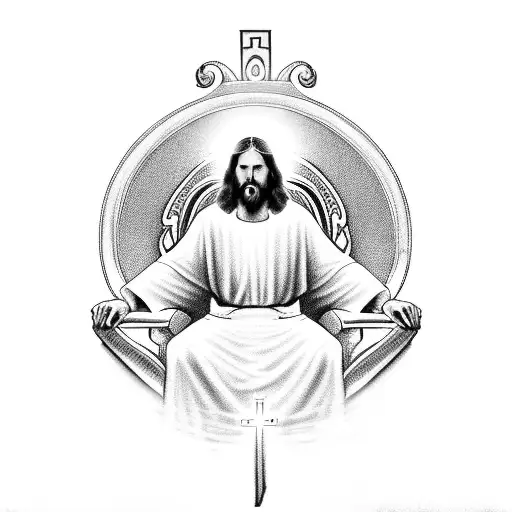 Jesus Christ Sitting On His Throne