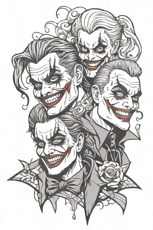 Laugh Now Cry Later Joker Face Harley Quinn Face