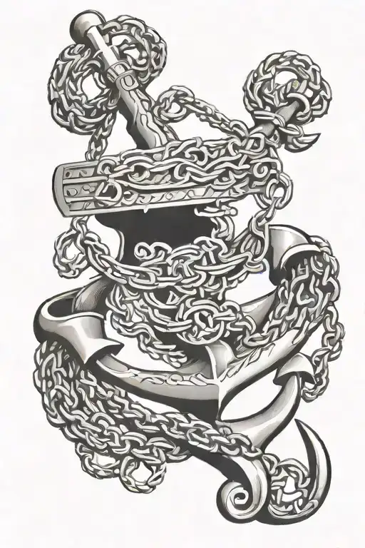 Anchor With Long Chain Wrapping Arm Sleeve