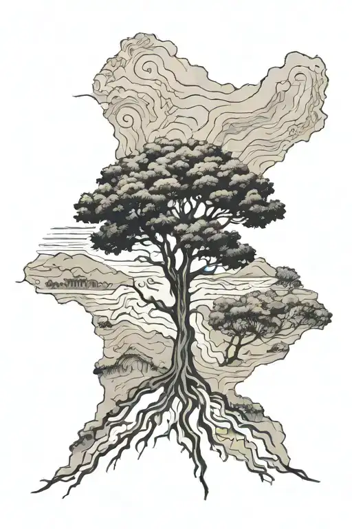 Topo Map With Tree Surounding