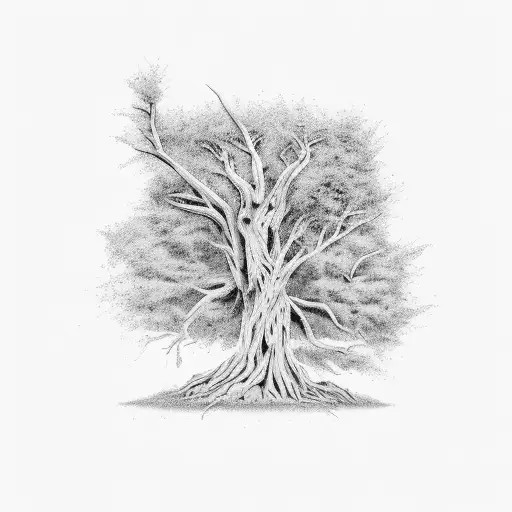 Dead Tree And Ruins Of Building