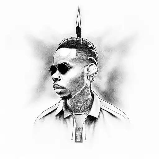 A Portrait Of Felipe Ret With Lyrics From His Favorite Song Incorporated