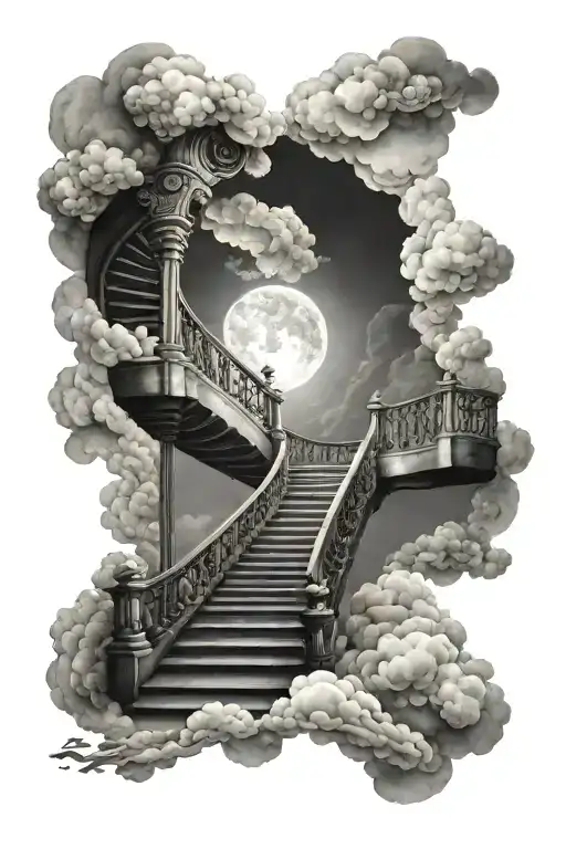 Staircase To Heaven Staircase With Clouds
