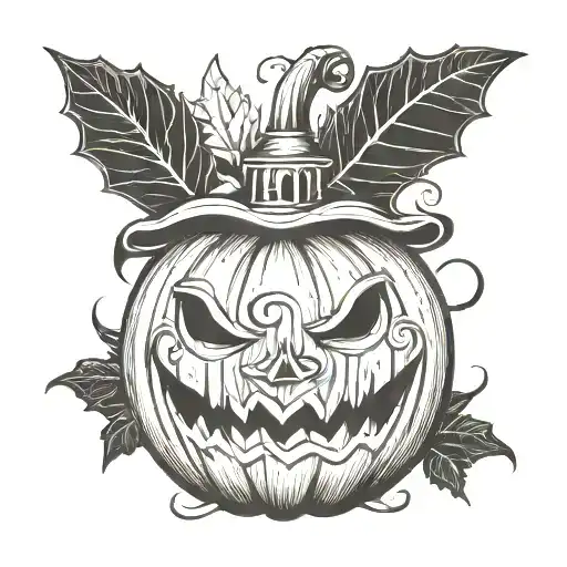 Pumpkin Halloween Old School Designer