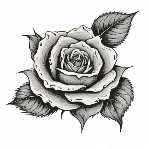 Single Rose With Letter S In The Middle