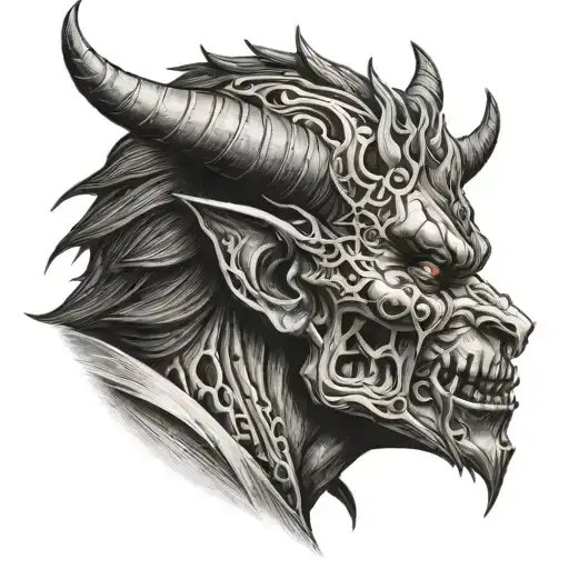 Demon Face From The Side View