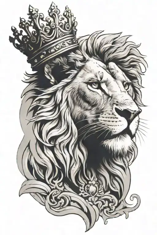 Lion Wearing A Crown