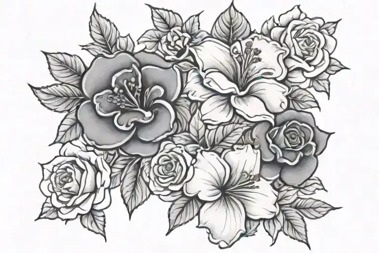 Mom And Roses Mayflowers Hibiscus