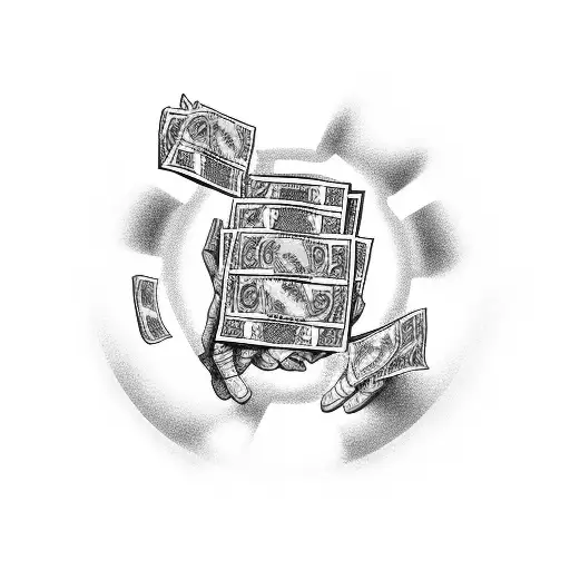 Monopoly With Lsd In Tongue And Bricks Of Money In Hands