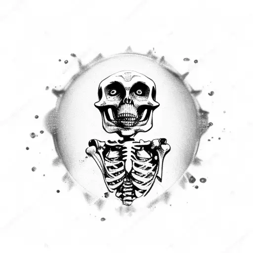 Skeleton Monkey Playing A Gibson Guitar