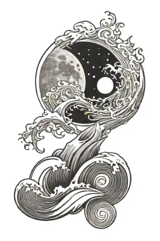Moon Phase And Ocean Waves