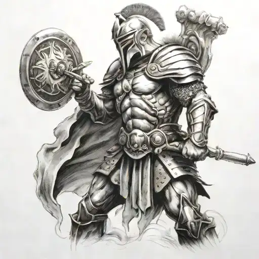 Ares God Of War In Spartan Armor In Battle