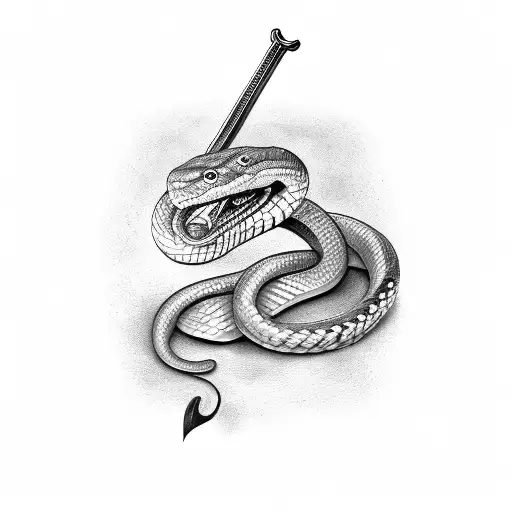 Snake Wrapped Around Sword