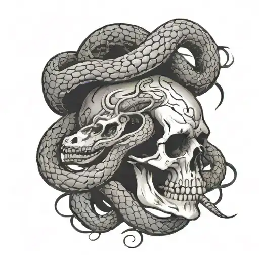 Skull And Snake Wrapped