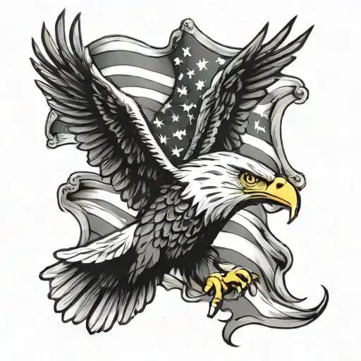 American Flag With Eagle