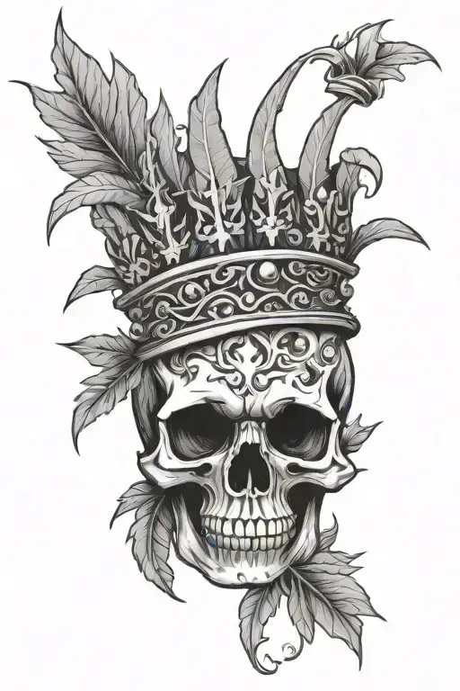Skull Crown Weed Leaf