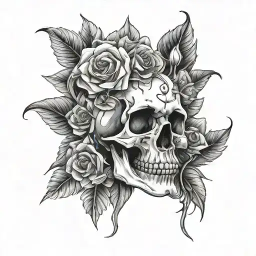 Sexy Skull With Flowers