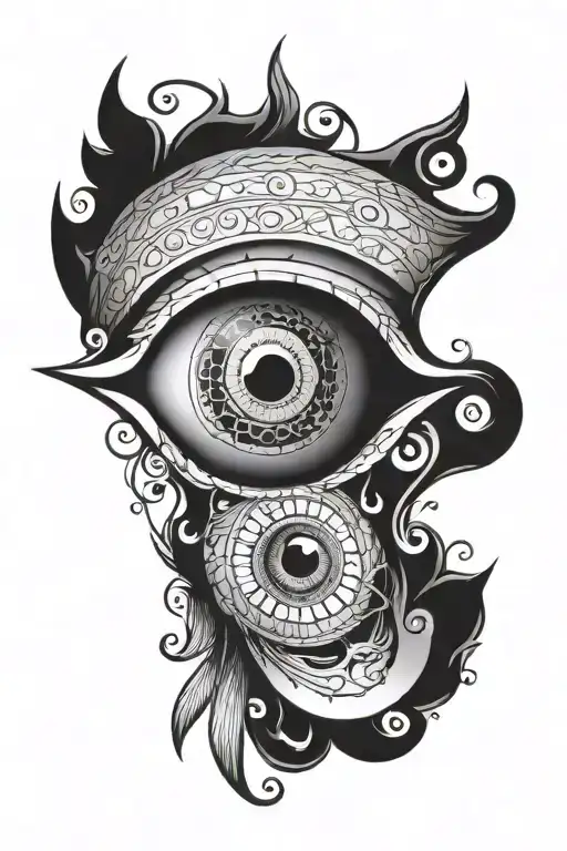 Evil Eye Looking Out Of Stitches Wound Freedesign Non Symmetrical