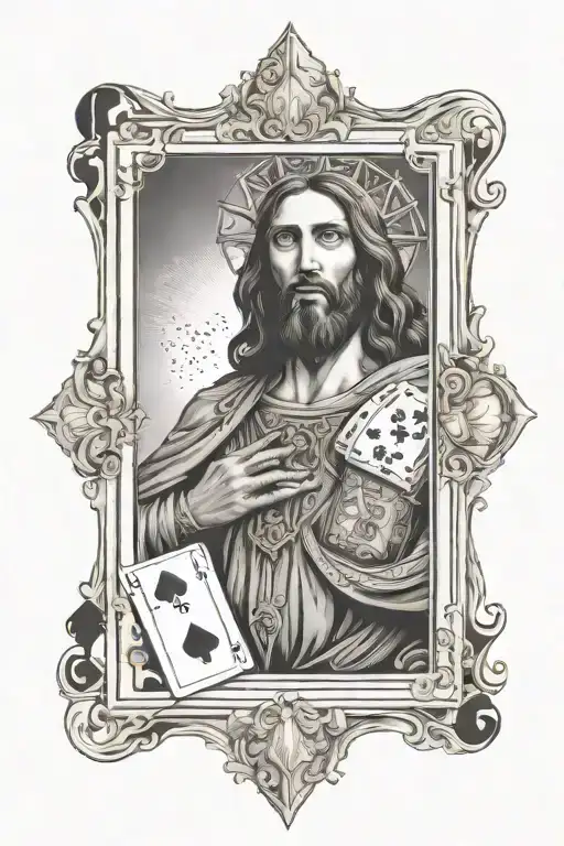 Poker King Card With Jesus Sketch As The Image