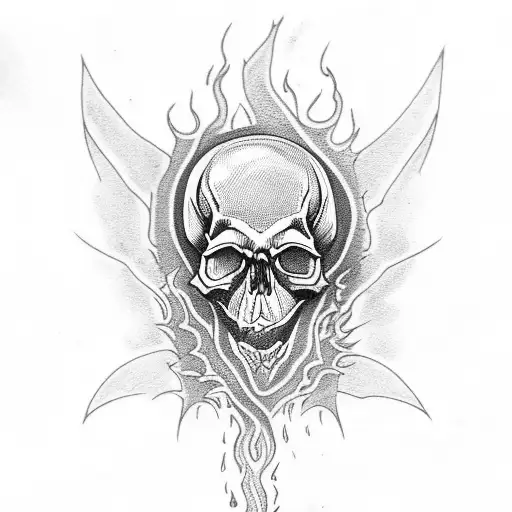 Skull With Flames