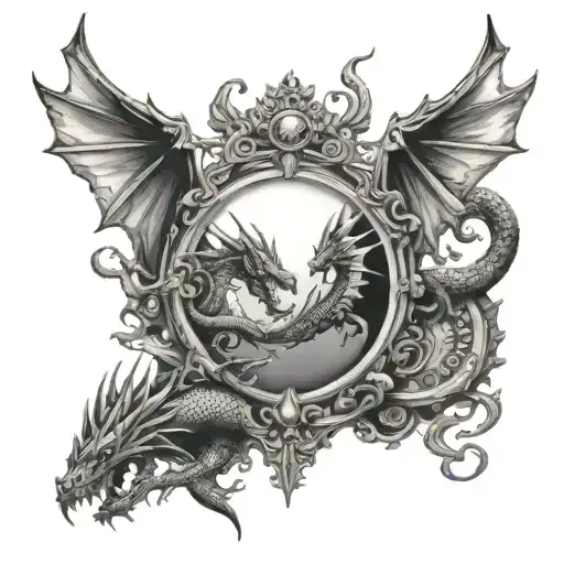 Mirrors And A Dragon Flying