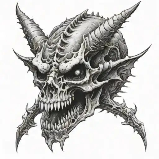 Dragon Skull Evil Hand