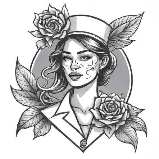 Minimalist Nurse Mom Tattoo Design