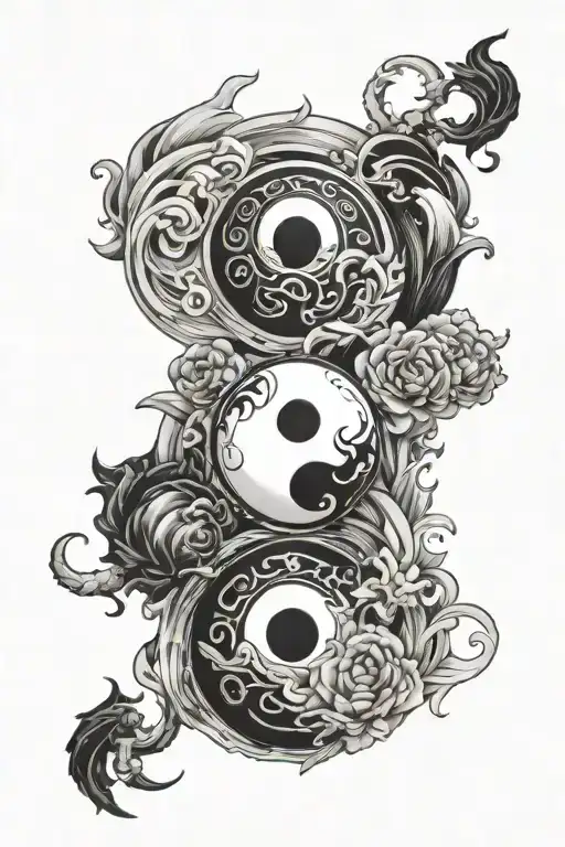 Ying Yang Art Black And White