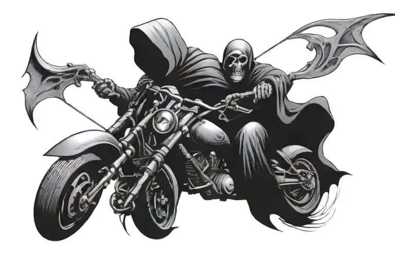 The Grim Reaper Riding A Sportbike Lifeline Symbol Incorporated
