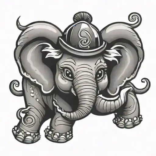 Cute Elephant Clown