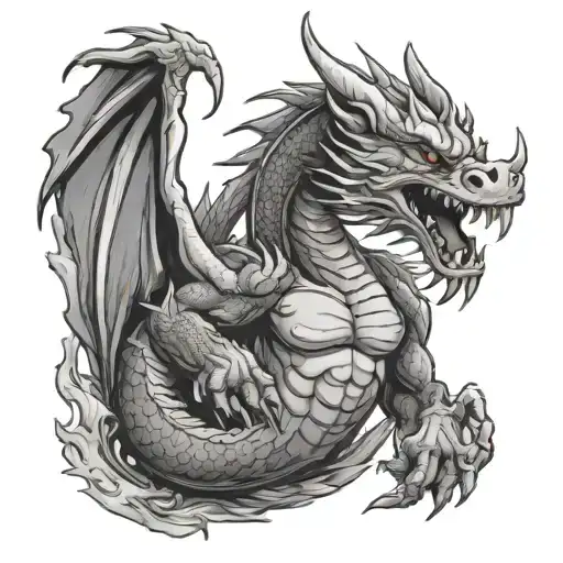 Muay Thai Dragon Cradling Paed Tidt Star