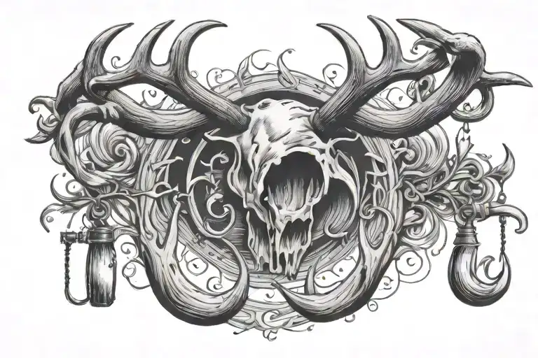 Antlers And Fishing Hook