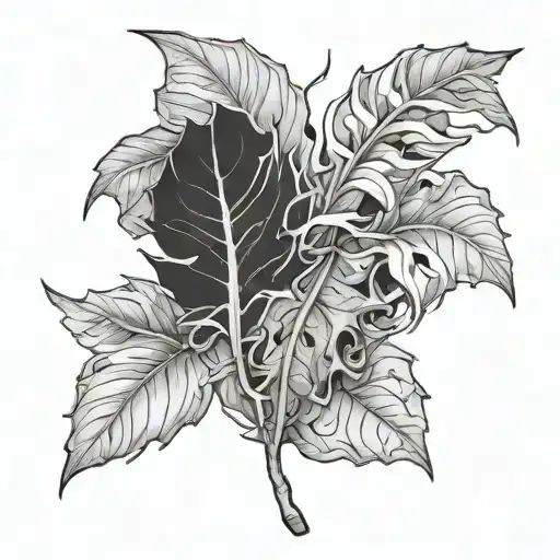 Leaf Tattoo Featuring Characters