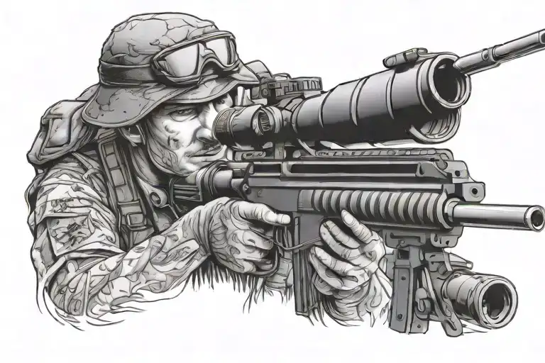 Usmc Sniper Soldier With Theme