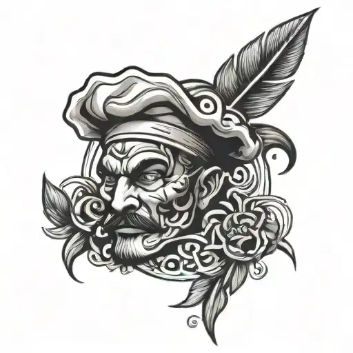 Tribal Style Tattoo For Chef