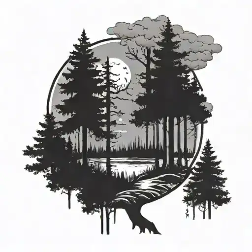 Up North Trees With Cancer Zodiac