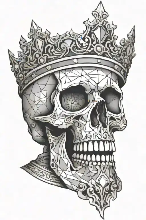 Geometric Skull Wearing A Crown