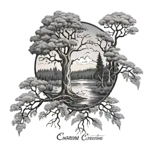 Thin Up North Trees With Cancer Zodiac