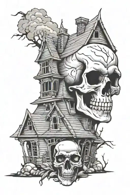 Skull And Haunted House Built